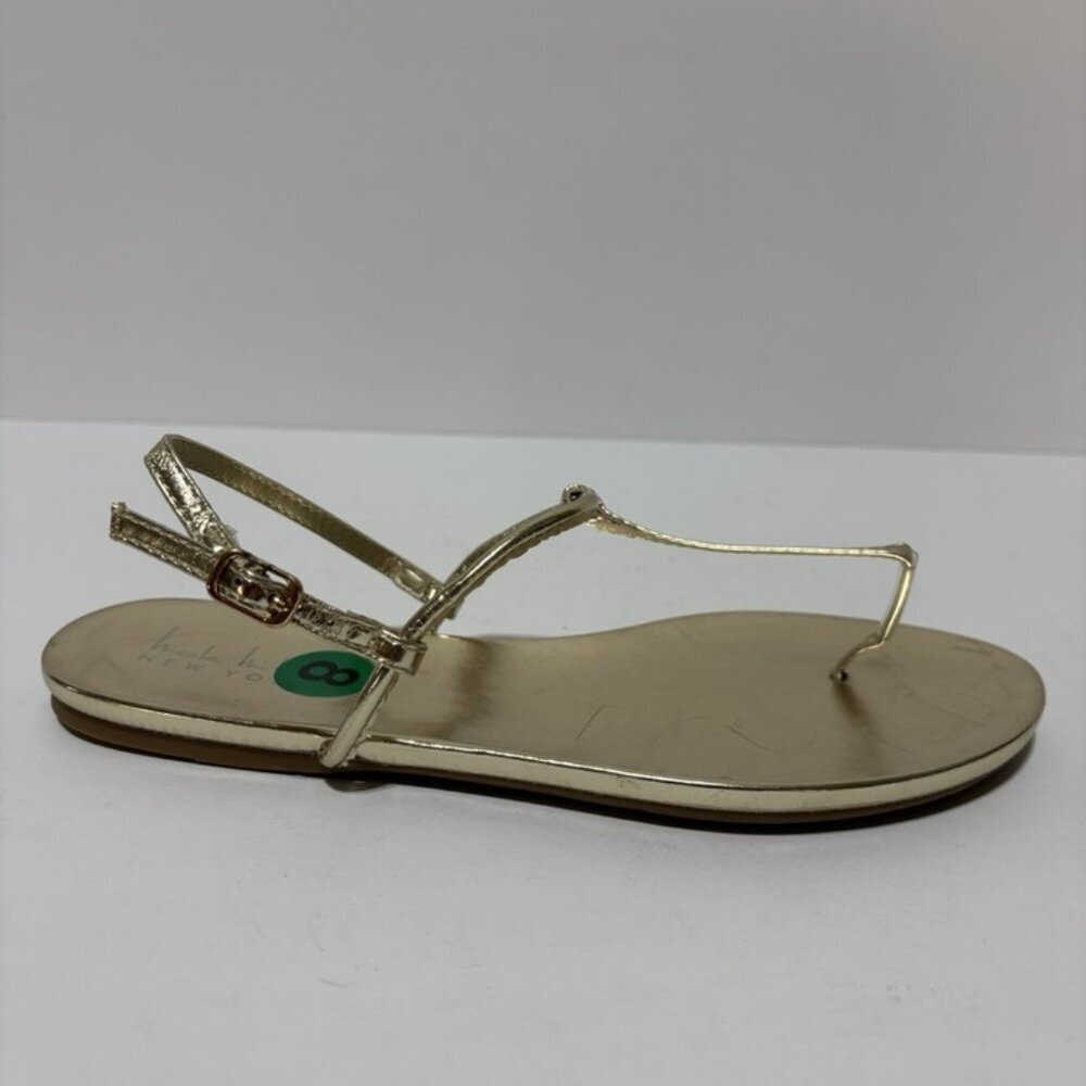 Nicole Miller New York Women’s Metallic Gold Strappy Sandals, Size 8 M